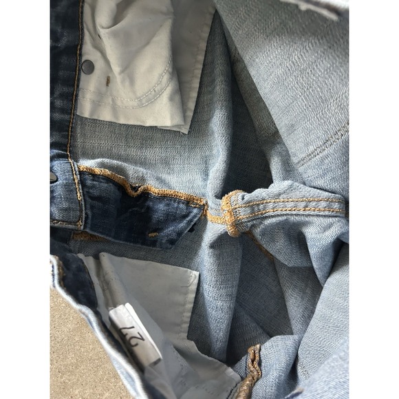 Driftwood Embroidered Marilyn Jeans Size 27 Floral Stretch Denim Blue White GUC - Picture 5 of 12